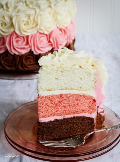 6-Inch Neopolitan Rose Cake