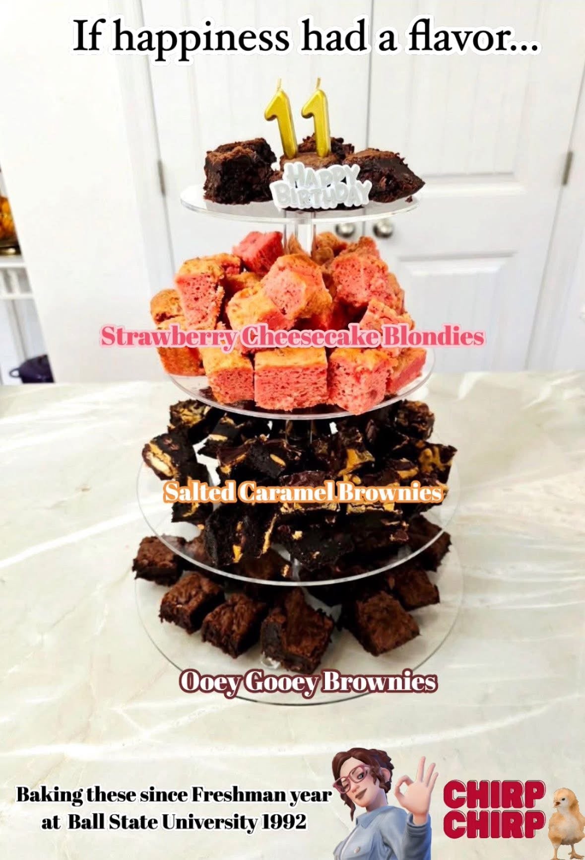 Trays of Salted Caramel Brownies/Ooey Gooey Brownies/ or Strawberry Cheesecake Blondies