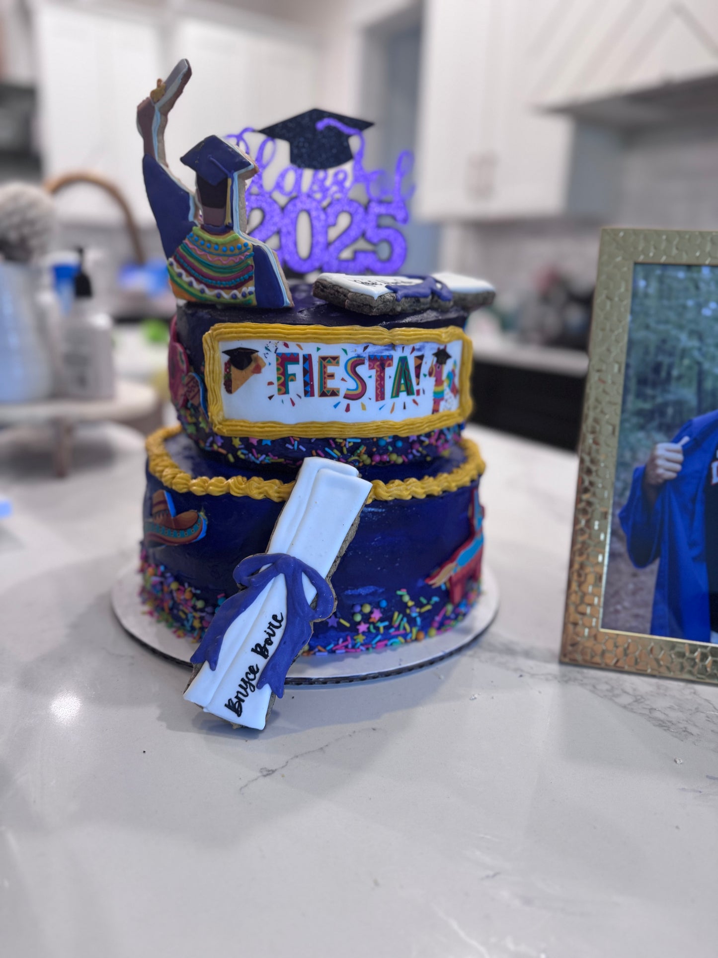 Themed TWO- Tiered Buttercream Cake with Fondant/Modeling Chocolate Components