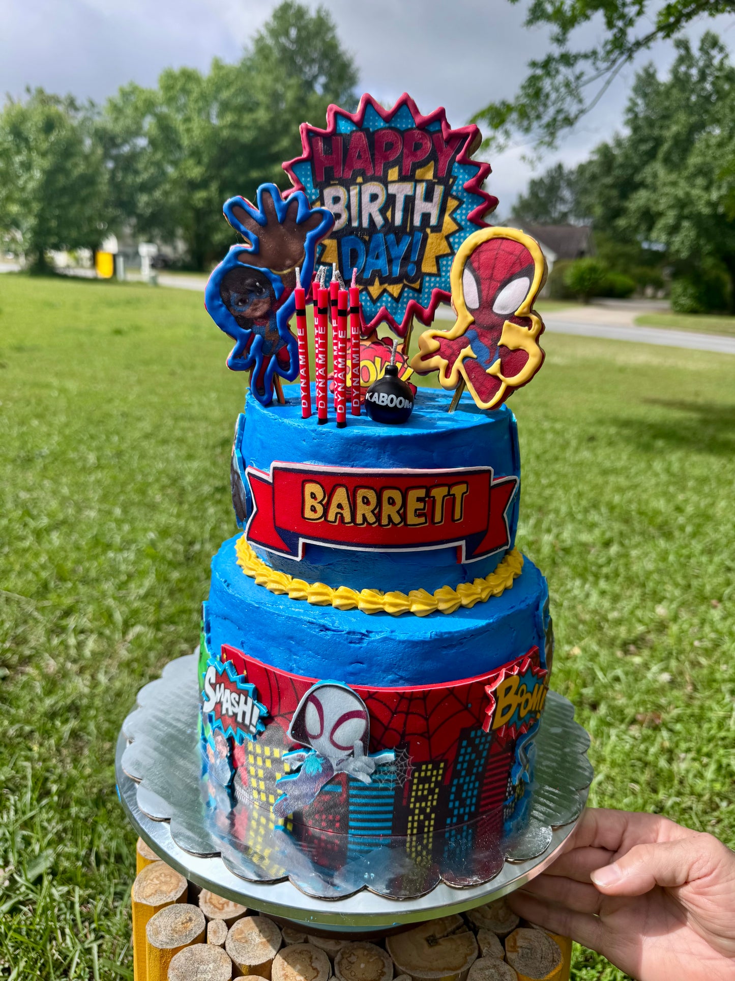 Themed TWO- Tiered Buttercream Cake with Fondant/Modeling Chocolate Components