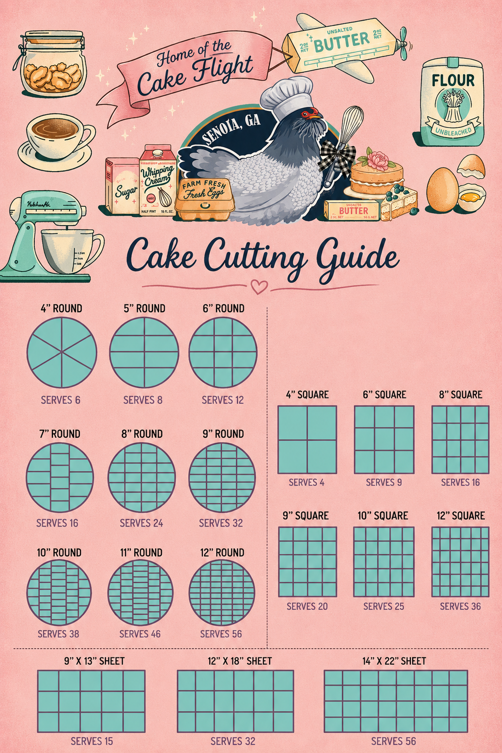 Buttercream Full Sheet Cake (approx 56 servings)