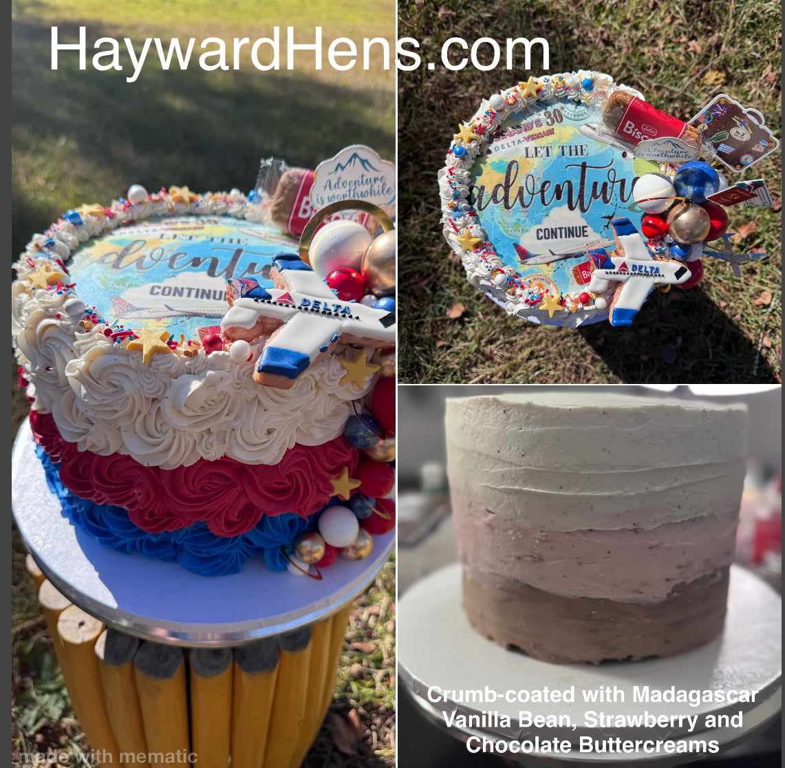 6-Inch Neopolitan Rose Cake