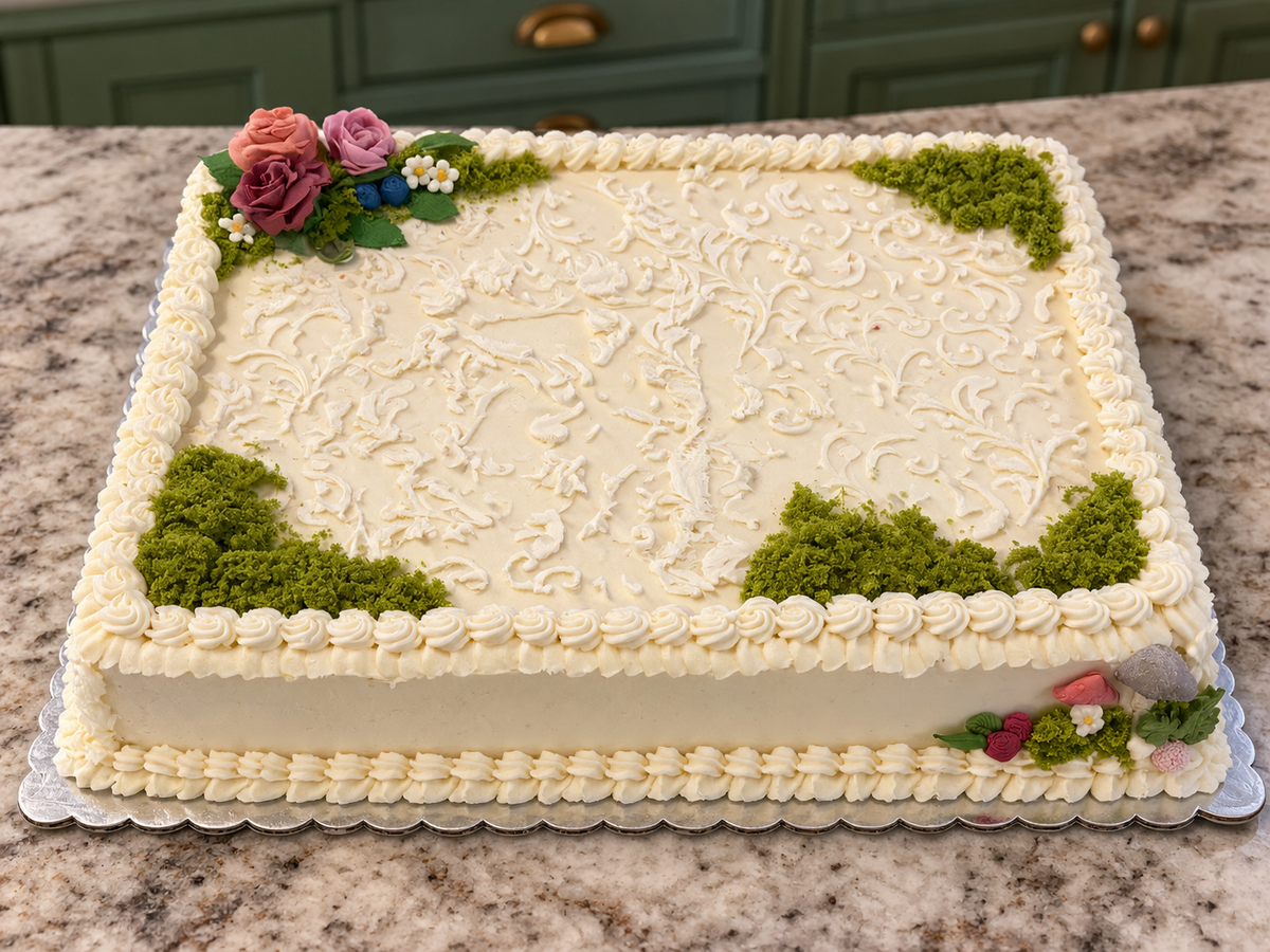 Buttercream Full Sheet Cake (approx 56 to 108 servings)