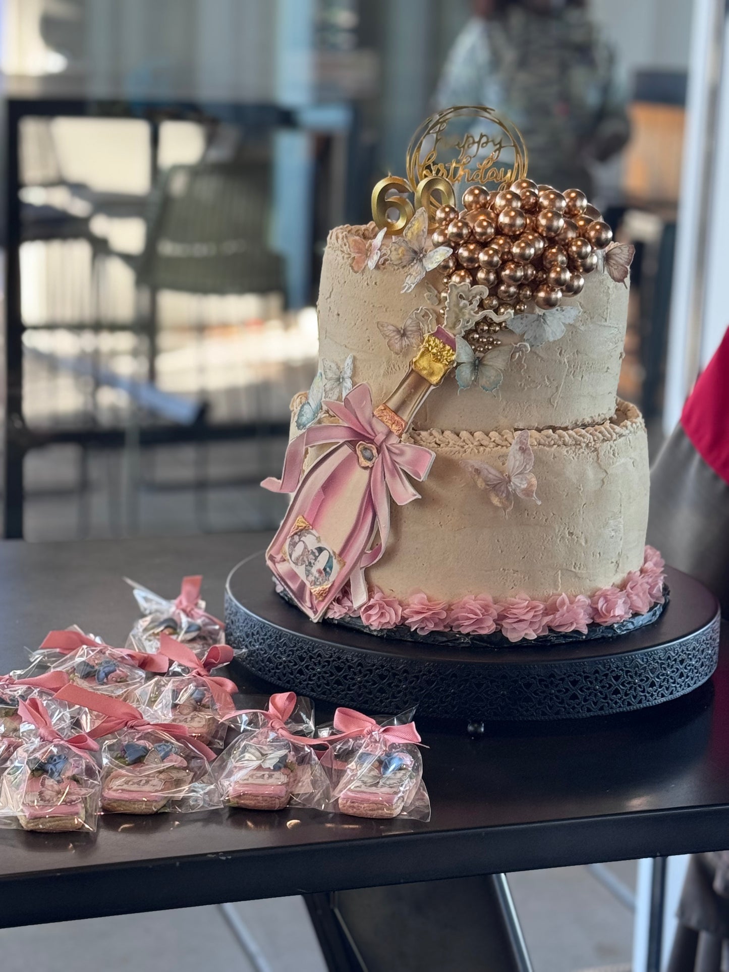 Themed TWO- Tiered Buttercream Cake with Fondant/Modeling Chocolate Components