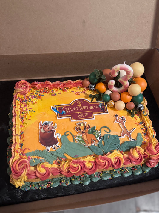 Buttercream One-Fourth (9”X13”) Decorated Sheet Cake