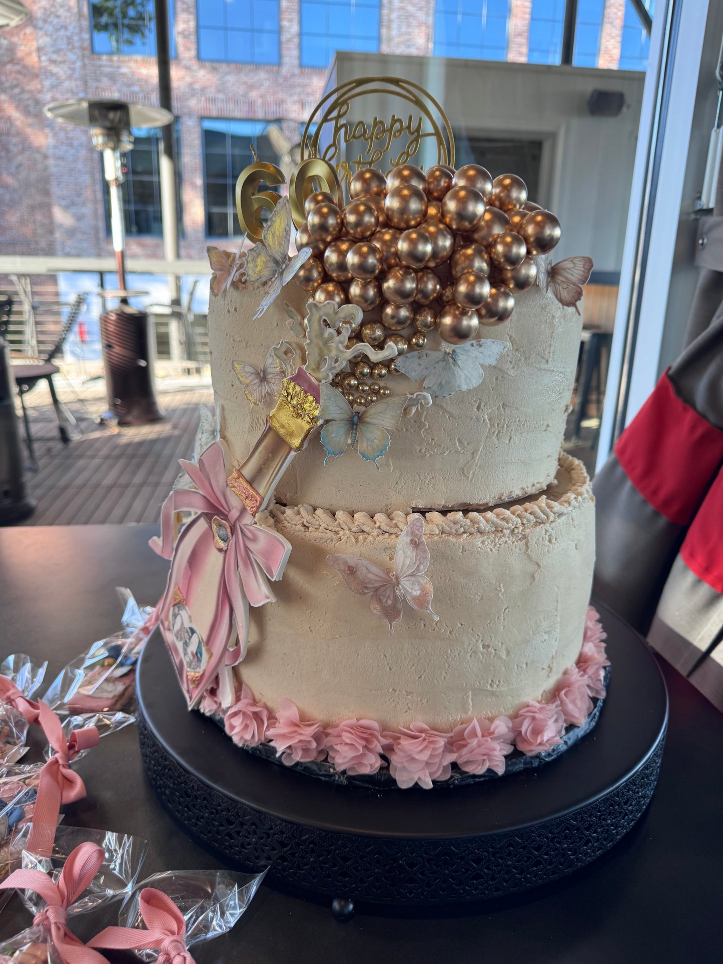 Themed TWO- Tiered Buttercream Cake with Fondant/Modeling Chocolate Components