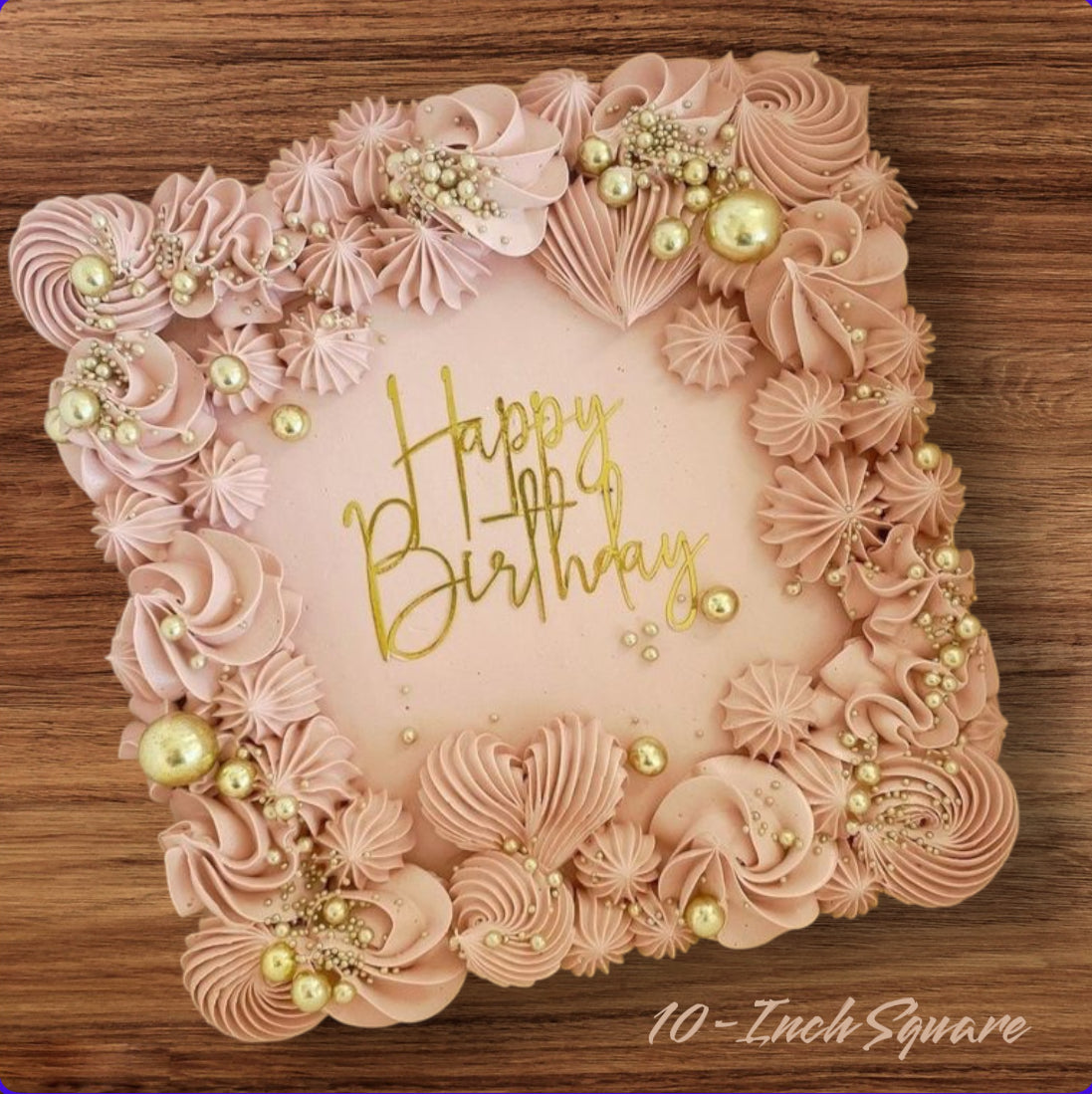 Buttercream 10-inch Square or Round Decorated Cake