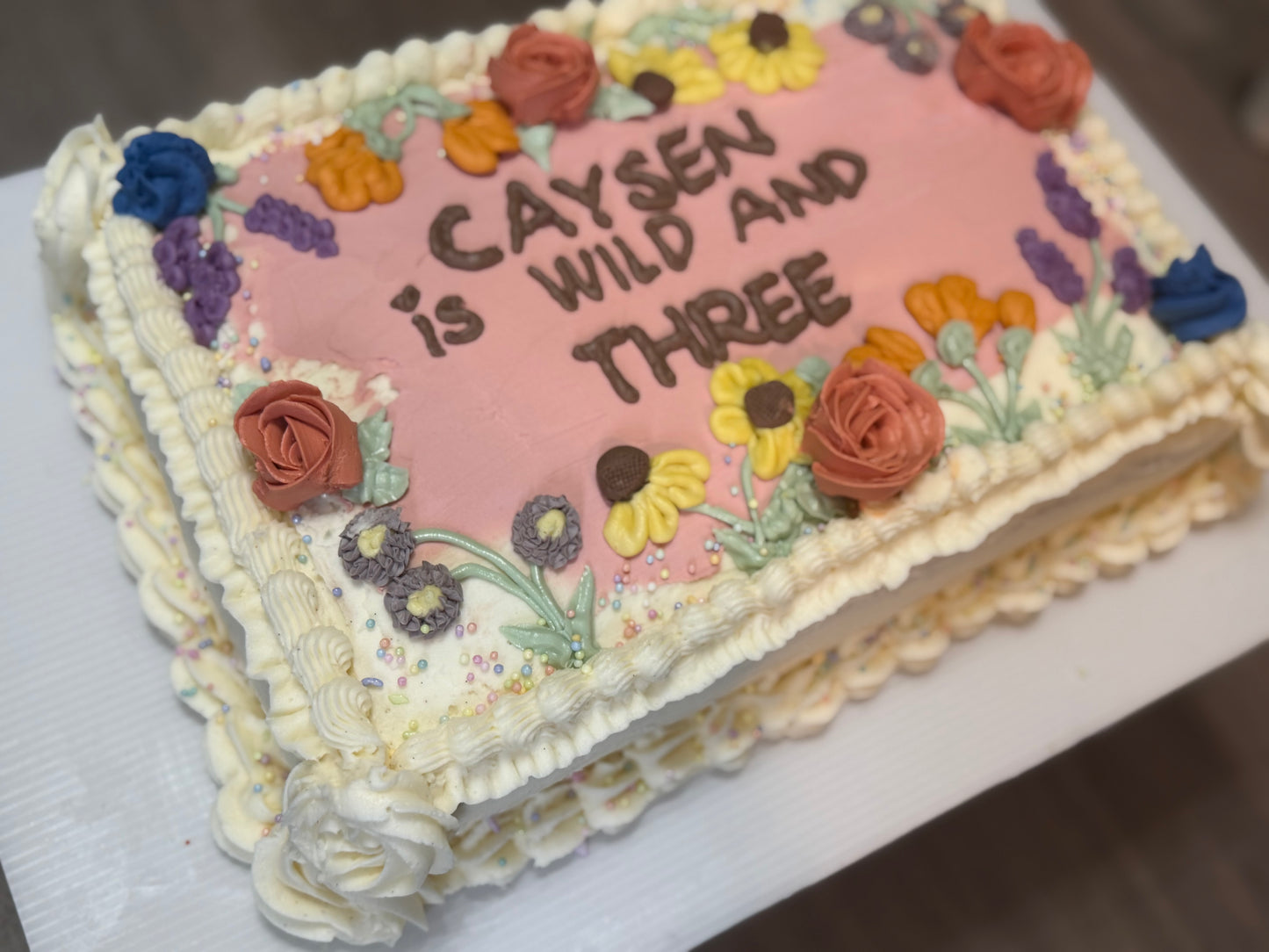 Buttercream One-Fourth (9”X13”) Decorated Sheet Cake
