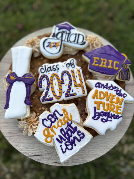 Cookie Cake Topped with Custom Cookies