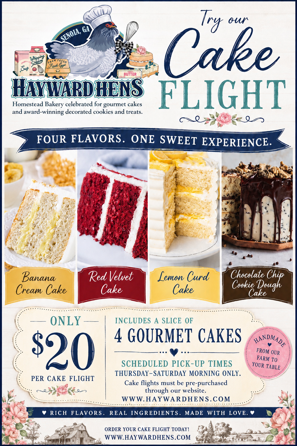 Weekly Cake Flight -FOUR servings